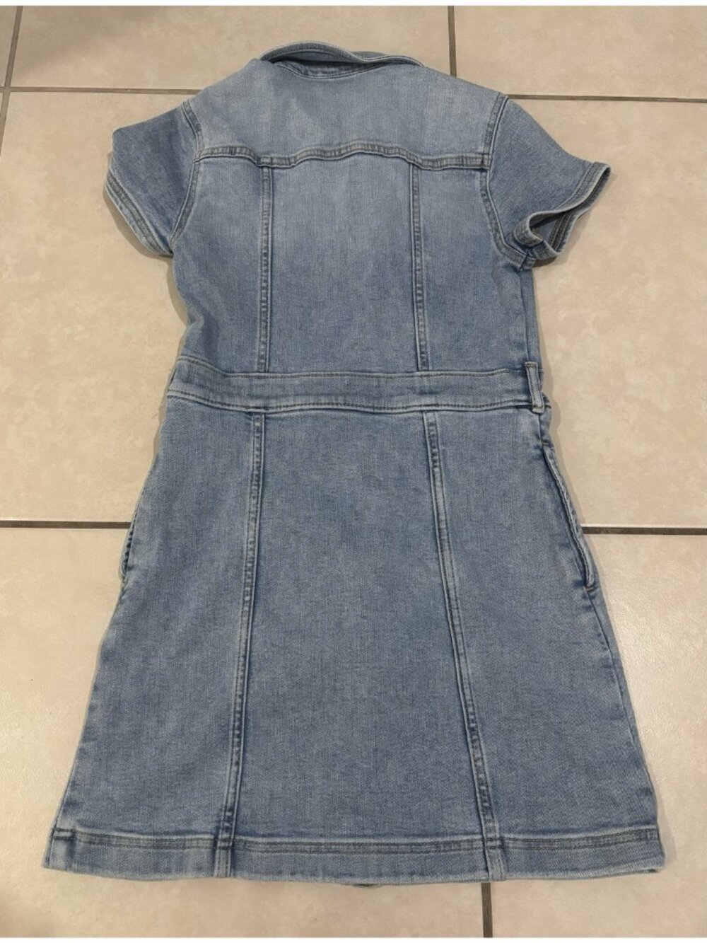 Abercrombie Kids Denim Dress Girl's Size 11/12 Blue Zipper Front 90s Kids - Picture 2 of 7
